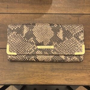 Michael Kors Python Pattern Wallet - Brown and Gold